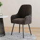 Scandinavian Upholstered Arm Dining Chair Solid Back Dining Single Chair for Home Dark Gray Black Clearhalo ' kitchen&dining_furn' 'Dining Chairs' 'Dining Tables & Seating' 'dining_chair' 'furn' 'furn_dining_chair' 'Furniture' 'furniture_dining_chair' 'Kitchen & Dining Furniture' 'kitchen' 4129378