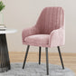Scandinavian Upholstered Arm Dining Chair Solid Back Dining Single Chair for Home Pink Black Clearhalo ' kitchen&dining_furn' 'Dining Chairs' 'Dining Tables & Seating' 'dining_chair' 'furn' 'furn_dining_chair' 'Furniture' 'furniture_dining_chair' 'Kitchen & Dining Furniture' 'kitchen' 4129383