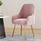 Scandinavian Upholstered Arm Dining Chair Solid Back Dining Single Chair for Home Pink Brass Gold Clearhalo ' kitchen&dining_furn' 'Dining Chairs' 'Dining Tables & Seating' 'dining_chair' 'furn' 'furn_dining_chair' 'Furniture' 'furniture_dining_chair' 'Kitchen & Dining Furniture' 'kitchen' 4129384