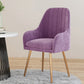 Scandinavian Upholstered Arm Dining Chair Solid Back Dining Single Chair for Home Purple Brass Gold Clearhalo ' kitchen&dining_furn' 'Dining Chairs' 'Dining Tables & Seating' 'dining_chair' 'furn' 'furn_dining_chair' 'Furniture' 'furniture_dining_chair' 'Kitchen & Dining Furniture' 'kitchen' 4129392