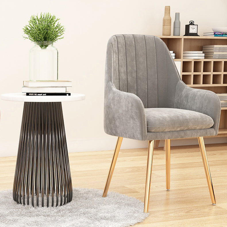 Scandinavian Upholstered Arm Dining Chair Solid Back Dining Single Chair for Home Clearhalo ' kitchen&dining_furn' 'Dining Chairs' 'Dining Tables & Seating' 'dining_chair' 'furn' 'furn_dining_chair' 'Furniture' 'furniture_dining_chair' 'Kitchen & Dining Furniture' 'kitchen' 4129394