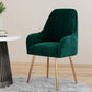 Scandinavian Upholstered Arm Dining Chair Solid Back Dining Single Chair for Home Blackish Green Brass Gold Clearhalo ' kitchen&dining_furn' 'Dining Chairs' 'Dining Tables & Seating' 'dining_chair' 'furn' 'furn_dining_chair' 'Furniture' 'furniture_dining_chair' 'Kitchen & Dining Furniture' 'kitchen' 4129400