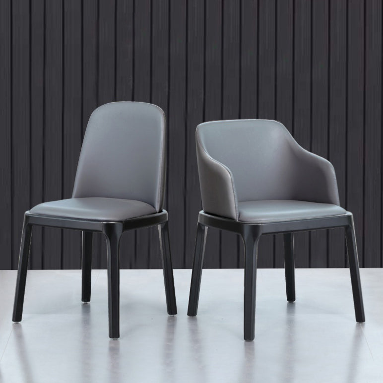 Industrial Ash Parsons Side Chair Matte Finish Leather Dining Chair (Set of 2) Clearhalo ' kitchen&dining_furn' 'Dining Chairs' 'Dining Tables & Seating' 'dining_chair' 'furn' 'furn_dining_chair' 'Furniture' 'furniture_dining_chair' 'Kitchen & Dining Furniture' 'kitchen' 4129402