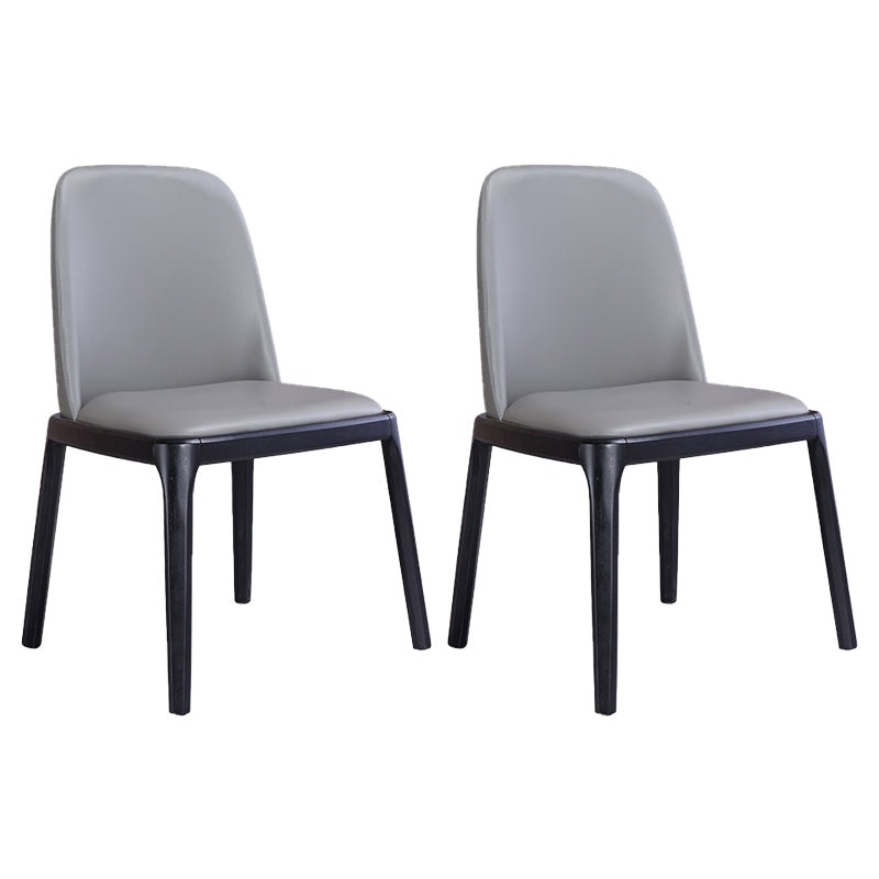 Industrial Ash Parsons Side Chair Matte Finish Leather Dining Chair (Set of 2) Grey Clearhalo ' kitchen&dining_furn' 'Dining Chairs' 'Dining Tables & Seating' 'dining_chair' 'furn' 'furn_dining_chair' 'Furniture' 'furniture_dining_chair' 'Kitchen & Dining Furniture' 'kitchen' 4129403