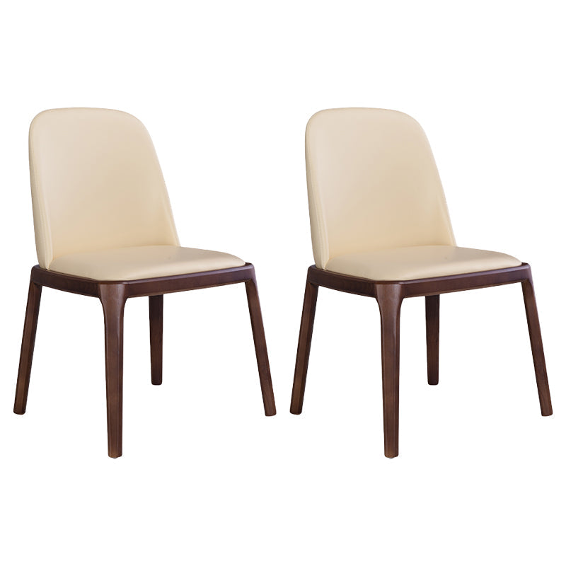 Industrial Ash Parsons Side Chair Matte Finish Leather Dining Chair (Set of 2) Beige Clearhalo ' kitchen&dining_furn' 'Dining Chairs' 'Dining Tables & Seating' 'dining_chair' 'furn' 'furn_dining_chair' 'Furniture' 'furniture_dining_chair' 'Kitchen & Dining Furniture' 'kitchen' 4129410
