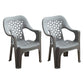 Modern Style Dining Side Chair Plastic Open Back Dining Arm Side Chair Light Gray 2 Piece Set Clearhalo ' kitchen&dining_furn' 'Dining Chairs' 'Dining Tables & Seating' 'dining_chair' 'furn' 'furn_dining_chair' 'Furniture' 'furniture_dining_chair' 'Kitchen & Dining Furniture' 'kitchen' 4129418