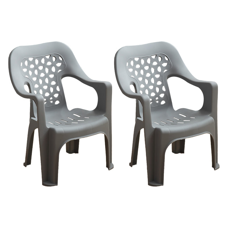 Modern Style Dining Side Chair Plastic Open Back Dining Arm Side Chair Light Gray 2 Piece Set Clearhalo ' kitchen&dining_furn' 'Dining Chairs' 'Dining Tables & Seating' 'dining_chair' 'furn' 'furn_dining_chair' 'Furniture' 'furniture_dining_chair' 'Kitchen & Dining Furniture' 'kitchen' 4129418
