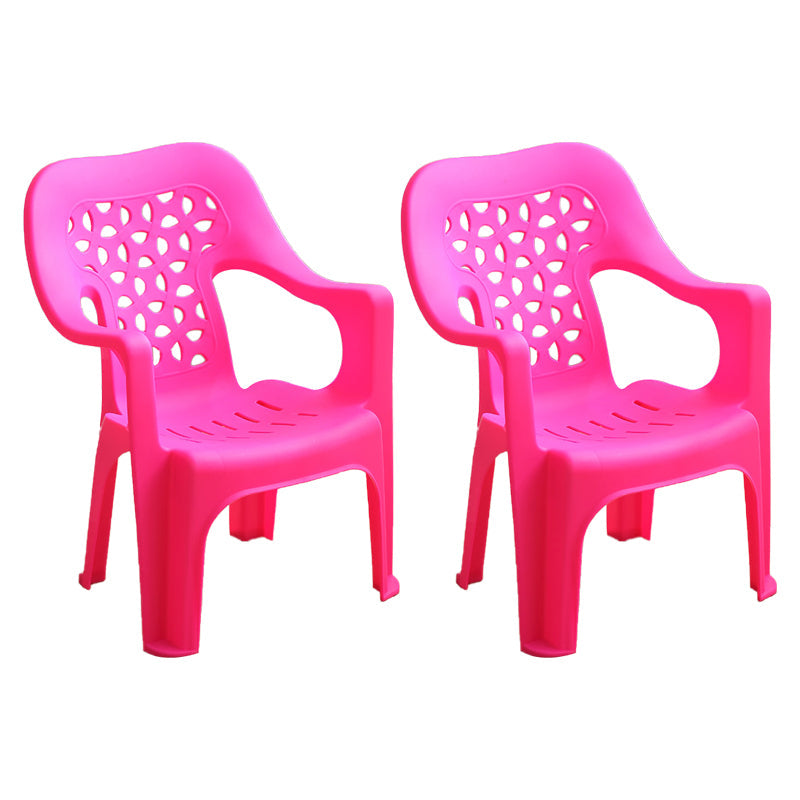 Modern Style Dining Side Chair Plastic Open Back Dining Arm Side Chair Pink 2 Piece Set Clearhalo ' kitchen&dining_furn' 'Dining Chairs' 'Dining Tables & Seating' 'dining_chair' 'furn' 'furn_dining_chair' 'Furniture' 'furniture_dining_chair' 'Kitchen & Dining Furniture' 'kitchen' 4129429