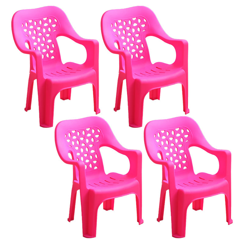 Modern Style Dining Side Chair Plastic Open Back Dining Arm Side Chair Pink 4 Piece Set Clearhalo ' kitchen&dining_furn' 'Dining Chairs' 'Dining Tables & Seating' 'dining_chair' 'furn' 'furn_dining_chair' 'Furniture' 'furniture_dining_chair' 'Kitchen & Dining Furniture' 'kitchen' 4129432