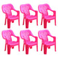 Modern Style Dining Side Chair Plastic Open Back Dining Arm Side Chair Pink 6 Piece Set Clearhalo ' kitchen&dining_furn' 'Dining Chairs' 'Dining Tables & Seating' 'dining_chair' 'furn' 'furn_dining_chair' 'Furniture' 'furniture_dining_chair' 'Kitchen & Dining Furniture' 'kitchen' 4129434