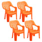 Modern Style Dining Side Chair Plastic Open Back Dining Arm Side Chair Orange 4 Piece Set Clearhalo ' kitchen&dining_furn' 'Dining Chairs' 'Dining Tables & Seating' 'dining_chair' 'furn' 'furn_dining_chair' 'Furniture' 'furniture_dining_chair' 'Kitchen & Dining Furniture' 'kitchen' 4129437