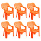 Modern Style Dining Side Chair Plastic Open Back Dining Arm Side Chair Orange 6 Piece Set Clearhalo ' kitchen&dining_furn' 'Dining Chairs' 'Dining Tables & Seating' 'dining_chair' 'furn' 'furn_dining_chair' 'Furniture' 'furniture_dining_chair' 'Kitchen & Dining Furniture' 'kitchen' 4129438