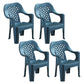 Modern Style Dining Side Chair Plastic Open Back Dining Arm Side Chair Peacock Blue 4 Piece Set Clearhalo ' kitchen&dining_furn' 'Dining Chairs' 'Dining Tables & Seating' 'dining_chair' 'furn' 'furn_dining_chair' 'Furniture' 'furniture_dining_chair' 'Kitchen & Dining Furniture' 'kitchen' 4129446
