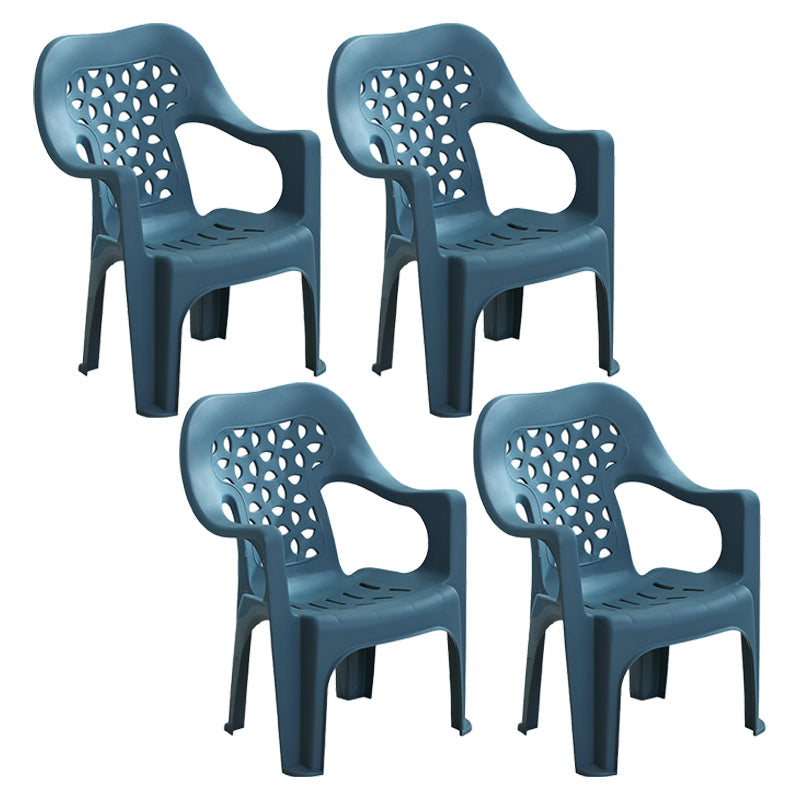 Modern Style Dining Side Chair Plastic Open Back Dining Arm Side Chair Peacock Blue 4 Piece Set Clearhalo ' kitchen&dining_furn' 'Dining Chairs' 'Dining Tables & Seating' 'dining_chair' 'furn' 'furn_dining_chair' 'Furniture' 'furniture_dining_chair' 'Kitchen & Dining Furniture' 'kitchen' 4129446