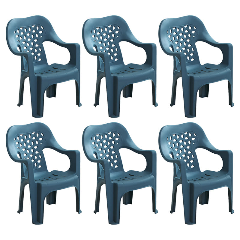 Modern Style Dining Side Chair Plastic Open Back Dining Arm Side Chair Peacock Blue 6 Piece Set Clearhalo ' kitchen&dining_furn' 'Dining Chairs' 'Dining Tables & Seating' 'dining_chair' 'furn' 'furn_dining_chair' 'Furniture' 'furniture_dining_chair' 'Kitchen & Dining Furniture' 'kitchen' 4129447