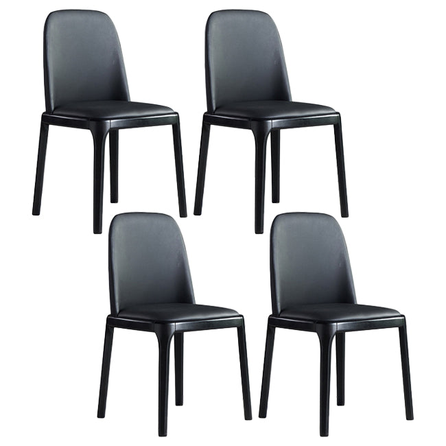 Industrial Wood Dining Room Chair Faux Leather Armless Chairs for Home Use Black 4 Piece Set Clearhalo ' kitchen&dining_furn' 'Dining Chairs' 'Dining Tables & Seating' 'dining_chair' 'furn' 'furn_dining_chair' 'Furniture' 'furniture_dining_chair' 'Kitchen & Dining Furniture' 'kitchen' 4129453