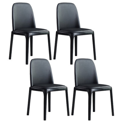 Industrial Wood Dining Room Chair Faux Leather Armless Chairs for Home Use Black 4 Piece Set Clearhalo ' kitchen&dining_furn' 'Dining Chairs' 'Dining Tables & Seating' 'dining_chair' 'furn' 'furn_dining_chair' 'Furniture' 'furniture_dining_chair' 'Kitchen & Dining Furniture' 'kitchen' 4129453