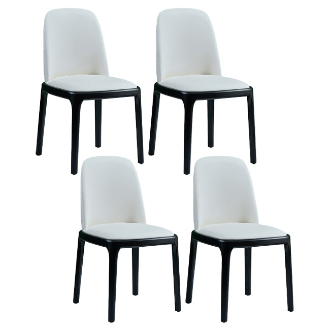 Industrial Wood Dining Room Chair Faux Leather Armless Chairs for Home Use White 4 Piece Set Clearhalo ' kitchen&dining_furn' 'Dining Chairs' 'Dining Tables & Seating' 'dining_chair' 'furn' 'furn_dining_chair' 'Furniture' 'furniture_dining_chair' 'Kitchen & Dining Furniture' 'kitchen' 4129461