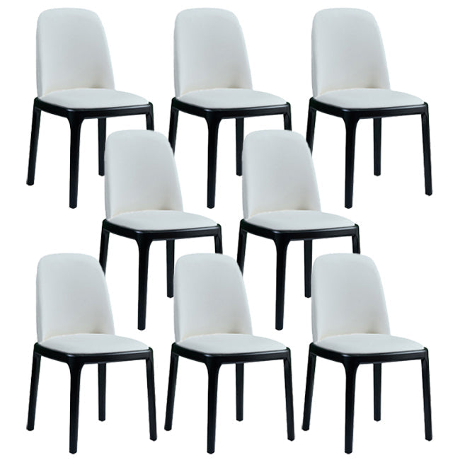 Industrial Wood Dining Room Chair Faux Leather Armless Chairs for Home Use White 8 Piece Set Clearhalo ' kitchen&dining_furn' 'Dining Chairs' 'Dining Tables & Seating' 'dining_chair' 'furn' 'furn_dining_chair' 'Furniture' 'furniture_dining_chair' 'Kitchen & Dining Furniture' 'kitchen' 4129463