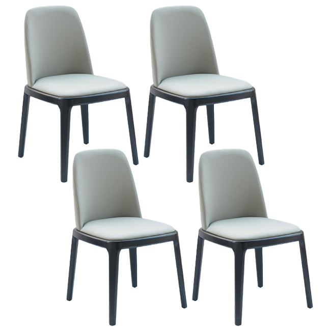 Industrial Wood Dining Room Chair Faux Leather Armless Chairs for Home Use Smoke Gray 4 Piece Set Clearhalo ' kitchen&dining_furn' 'Dining Chairs' 'Dining Tables & Seating' 'dining_chair' 'furn' 'furn_dining_chair' 'Furniture' 'furniture_dining_chair' 'Kitchen & Dining Furniture' 'kitchen' 4129469