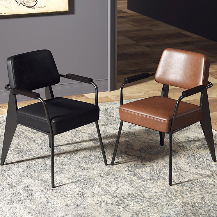 Industrial Style Metal Dining Chair Open Back Dining Arm Side Chair for Kitchen Clearhalo ' kitchen&dining_furn' 'Dining Chairs' 'Dining Tables & Seating' 'dining_chair' 'furn' 'furn_dining_chair' 'Furniture' 'furniture_dining_chair' 'Kitchen & Dining Furniture' 'kitchen' 4129485