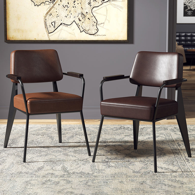 Industrial Style Metal Dining Chair Open Back Dining Arm Side Chair for Kitchen Clearhalo ' kitchen&dining_furn' 'Dining Chairs' 'Dining Tables & Seating' 'dining_chair' 'furn' 'furn_dining_chair' 'Furniture' 'furniture_dining_chair' 'Kitchen & Dining Furniture' 'kitchen' 4129487