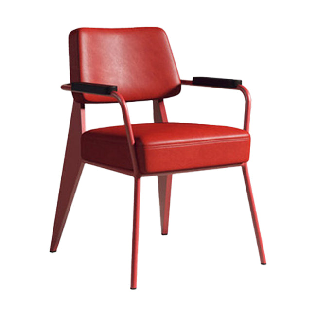 Industrial Style Metal Dining Chair Open Back Dining Arm Side Chair for Kitchen Red 1 Piece Clearhalo ' kitchen&dining_furn' 'Dining Chairs' 'Dining Tables & Seating' 'dining_chair' 'furn' 'furn_dining_chair' 'Furniture' 'furniture_dining_chair' 'Kitchen & Dining Furniture' 'kitchen' 4129488