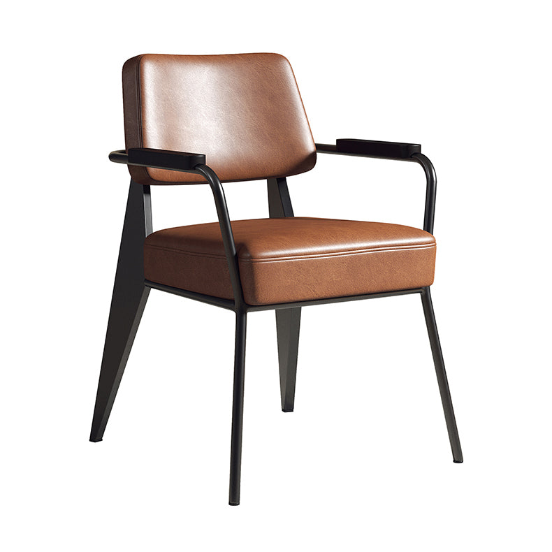 Industrial Style Metal Dining Chair Open Back Dining Arm Side Chair for Kitchen Clearhalo ' kitchen&dining_furn' 'Dining Chairs' 'Dining Tables & Seating' 'dining_chair' 'furn' 'furn_dining_chair' 'Furniture' 'furniture_dining_chair' 'Kitchen & Dining Furniture' 'kitchen' 4129490