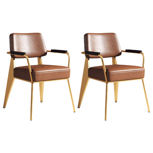 Industrial Style Metal Dining Chair Open Back Dining Arm Side Chair for Kitchen Coffee 2 Piece Set Clearhalo ' kitchen&dining_furn' 'Dining Chairs' 'Dining Tables & Seating' 'dining_chair' 'furn' 'furn_dining_chair' 'Furniture' 'furniture_dining_chair' 'Kitchen & Dining Furniture' 'kitchen' 4129500