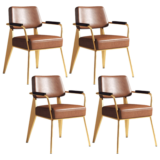 Industrial Style Metal Dining Chair Open Back Dining Arm Side Chair for Kitchen Coffee 4 Piece Set Clearhalo ' kitchen&dining_furn' 'Dining Chairs' 'Dining Tables & Seating' 'dining_chair' 'furn' 'furn_dining_chair' 'Furniture' 'furniture_dining_chair' 'Kitchen & Dining Furniture' 'kitchen' 4129501