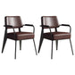Industrial Style Metal Dining Chair Open Back Dining Arm Side Chair for Kitchen Black-Brown 2 Piece Set Clearhalo ' kitchen&dining_furn' 'Dining Chairs' 'Dining Tables & Seating' 'dining_chair' 'furn' 'furn_dining_chair' 'Furniture' 'furniture_dining_chair' 'Kitchen & Dining Furniture' 'kitchen' 4129506