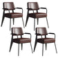 Industrial Style Metal Dining Chair Open Back Dining Arm Side Chair for Kitchen Black-Brown 4 Piece Set Clearhalo ' kitchen&dining_furn' 'Dining Chairs' 'Dining Tables & Seating' 'dining_chair' 'furn' 'furn_dining_chair' 'Furniture' 'furniture_dining_chair' 'Kitchen & Dining Furniture' 'kitchen' 4129507