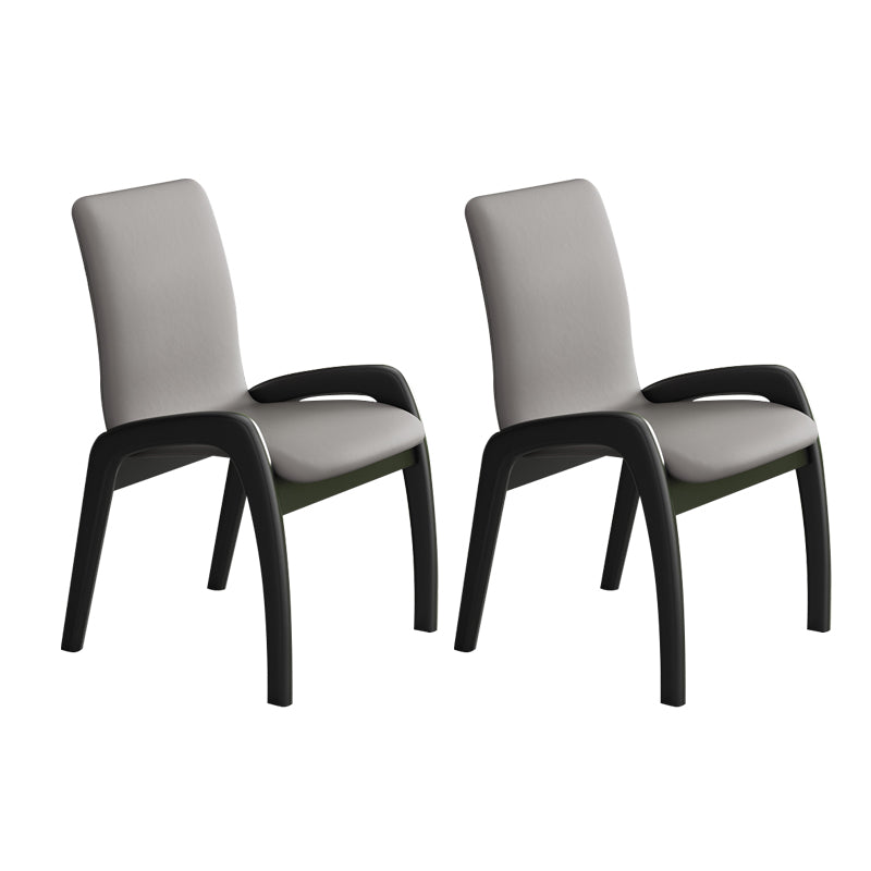 Modern Wood Dining Armless Chair Upholstered Side Chairs for Restaurant (Set of 2) Grey Clearhalo ' kitchen&dining_furn' 'Dining Chairs' 'Dining Tables & Seating' 'dining_chair' 'furn' 'furn_dining_chair' 'Furniture' 'furniture_dining_chair' 'Kitchen & Dining Furniture' 'kitchen' 4129513