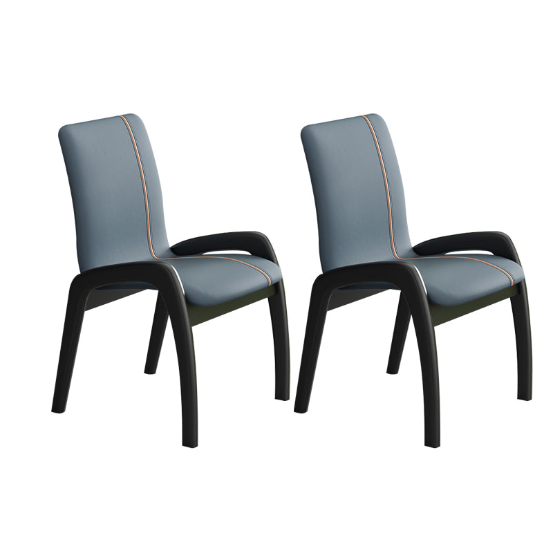 Modern Wood Dining Armless Chair Upholstered Side Chairs for Restaurant (Set of 2) Blue-Orange Clearhalo ' kitchen&dining_furn' 'Dining Chairs' 'Dining Tables & Seating' 'dining_chair' 'furn' 'furn_dining_chair' 'Furniture' 'furniture_dining_chair' 'Kitchen & Dining Furniture' 'kitchen' 4129520