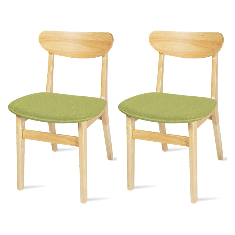 Contemporary Wood Dining Armless Chair Open Back Dining Side Chair for Home Use (Set of 2) Green-Yellow Clearhalo ' kitchen&dining_furn' 'Dining Chairs' 'Dining Tables & Seating' 'dining_chair' 'furn' 'furn_dining_chair' 'Furniture' 'furniture_dining_chair' 'Kitchen & Dining Furniture' 'kitchen' 4129530