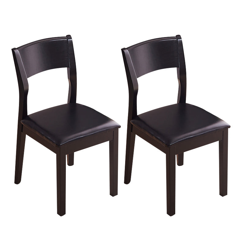 Contemporary Wood Dining Armless Chair Upholstered Side Chairs for Restaurant (Set of 2) Black Clearhalo ' kitchen&dining_furn' 'Dining Chairs' 'Dining Tables & Seating' 'dining_chair' 'furn' 'furn_dining_chair' 'Furniture' 'furniture_dining_chair' 'Kitchen & Dining Furniture' 'kitchen' 4129541