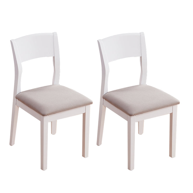 Contemporary Wood Dining Armless Chair Upholstered Side Chairs for Restaurant (Set of 2) White Clearhalo ' kitchen&dining_furn' 'Dining Chairs' 'Dining Tables & Seating' 'dining_chair' 'furn' 'furn_dining_chair' 'Furniture' 'furniture_dining_chair' 'Kitchen & Dining Furniture' 'kitchen' 4129542