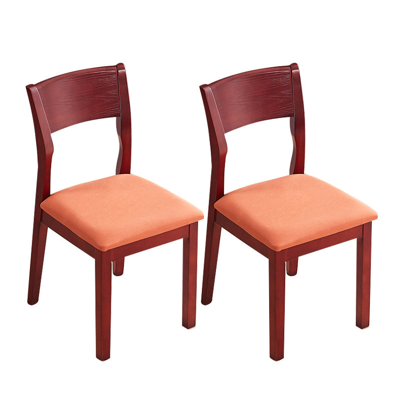 Contemporary Wood Dining Armless Chair Upholstered Side Chairs for Restaurant (Set of 2) Red Clearhalo ' kitchen&dining_furn' 'Dining Chairs' 'Dining Tables & Seating' 'dining_chair' 'furn' 'furn_dining_chair' 'Furniture' 'furniture_dining_chair' 'Kitchen & Dining Furniture' 'kitchen' 4129544