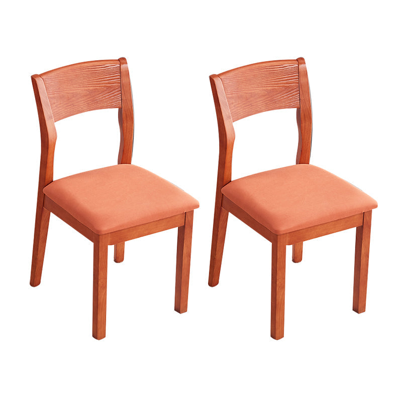 Contemporary Wood Dining Armless Chair Upholstered Side Chairs for Restaurant (Set of 2) Maroon Clearhalo ' kitchen&dining_furn' 'Dining Chairs' 'Dining Tables & Seating' 'dining_chair' 'furn' 'furn_dining_chair' 'Furniture' 'furniture_dining_chair' 'Kitchen & Dining Furniture' 'kitchen' 4129548
