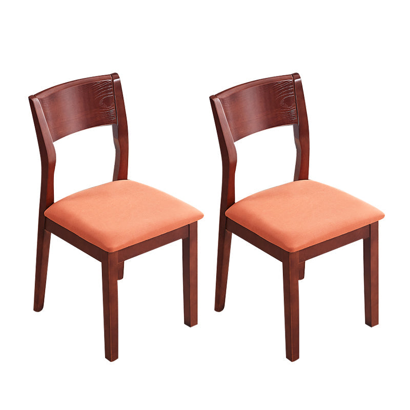 Contemporary Wood Dining Armless Chair Upholstered Side Chairs for Restaurant (Set of 2) Walnut Clearhalo ' kitchen&dining_furn' 'Dining Chairs' 'Dining Tables & Seating' 'dining_chair' 'furn' 'furn_dining_chair' 'Furniture' 'furniture_dining_chair' 'Kitchen & Dining Furniture' 'kitchen' 4129552