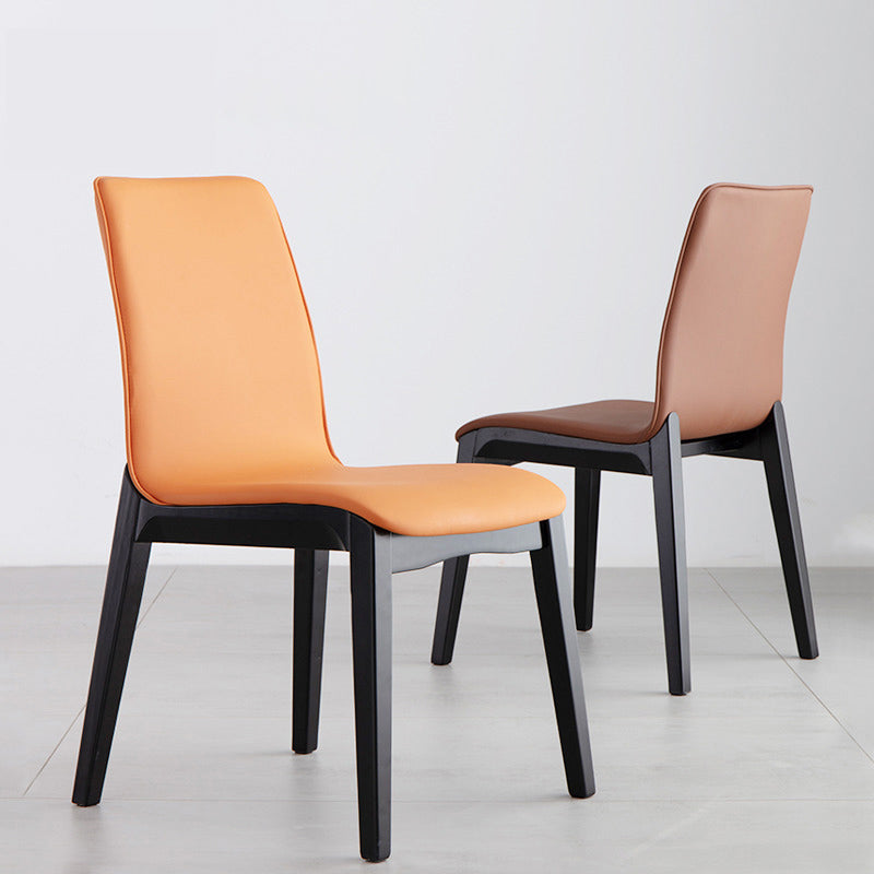 Scandinavian Indoor Side Chair Wood Upholstered Solid Back Single Dining Room Chair Clearhalo ' kitchen&dining_furn' 'Dining Chairs' 'Dining Tables & Seating' 'dining_chair' 'furn' 'furn_dining_chair' 'Furniture' 'furniture_dining_chair' 'Kitchen & Dining Furniture' 'kitchen' 4129556