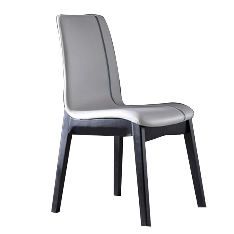 Scandinavian Indoor Side Chair Wood Upholstered Solid Back Single Dining Room Chair Grey Black Clearhalo ' kitchen&dining_furn' 'Dining Chairs' 'Dining Tables & Seating' 'dining_chair' 'furn' 'furn_dining_chair' 'Furniture' 'furniture_dining_chair' 'Kitchen & Dining Furniture' 'kitchen' 4129557