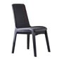 Scandinavian Indoor Side Chair Wood Upholstered Solid Back Single Dining Room Chair Dark Gray Black Clearhalo ' kitchen&dining_furn' 'Dining Chairs' 'Dining Tables & Seating' 'dining_chair' 'furn' 'furn_dining_chair' 'Furniture' 'furniture_dining_chair' 'Kitchen & Dining Furniture' 'kitchen' 4129558