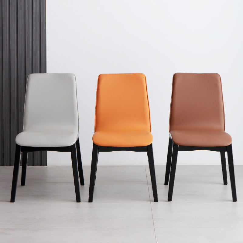 Scandinavian Indoor Side Chair Wood Upholstered Solid Back Single Dining Room Chair Clearhalo ' kitchen&dining_furn' 'Dining Chairs' 'Dining Tables & Seating' 'dining_chair' 'furn' 'furn_dining_chair' 'Furniture' 'furniture_dining_chair' 'Kitchen & Dining Furniture' 'kitchen' 4129559
