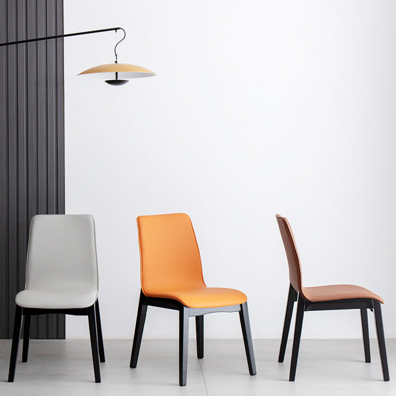 Scandinavian Indoor Side Chair Wood Upholstered Solid Back Single Dining Room Chair Clearhalo ' kitchen&dining_furn' 'Dining Chairs' 'Dining Tables & Seating' 'dining_chair' 'furn' 'furn_dining_chair' 'Furniture' 'furniture_dining_chair' 'Kitchen & Dining Furniture' 'kitchen' 4129560