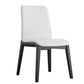 Scandinavian Indoor Side Chair Wood Upholstered Solid Back Single Dining Room Chair White Black Clearhalo ' kitchen&dining_furn' 'Dining Chairs' 'Dining Tables & Seating' 'dining_chair' 'furn' 'furn_dining_chair' 'Furniture' 'furniture_dining_chair' 'Kitchen & Dining Furniture' 'kitchen' 4129563