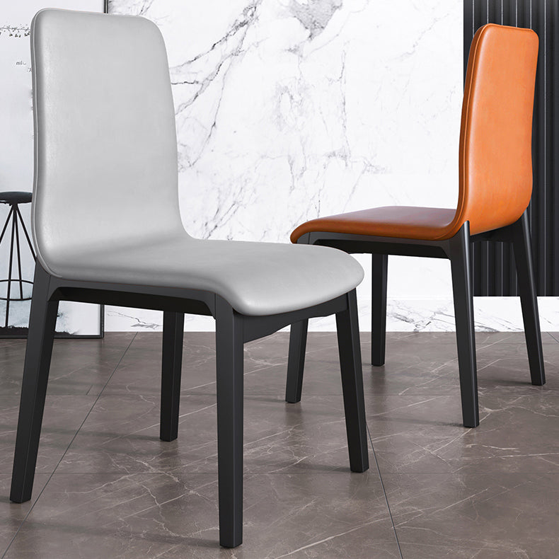 Scandinavian Indoor Side Chair Wood Upholstered Solid Back Single Dining Room Chair Clearhalo ' kitchen&dining_furn' 'Dining Chairs' 'Dining Tables & Seating' 'dining_chair' 'furn' 'furn_dining_chair' 'Furniture' 'furniture_dining_chair' 'Kitchen & Dining Furniture' 'kitchen' 4129577