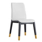 Scandinavian Indoor Side Chair Wood Upholstered Solid Back Single Dining Room Chair White Brass Gold Clearhalo ' kitchen&dining_furn' 'Dining Chairs' 'Dining Tables & Seating' 'dining_chair' 'furn' 'furn_dining_chair' 'Furniture' 'furniture_dining_chair' 'Kitchen & Dining Furniture' 'kitchen' 4129581
