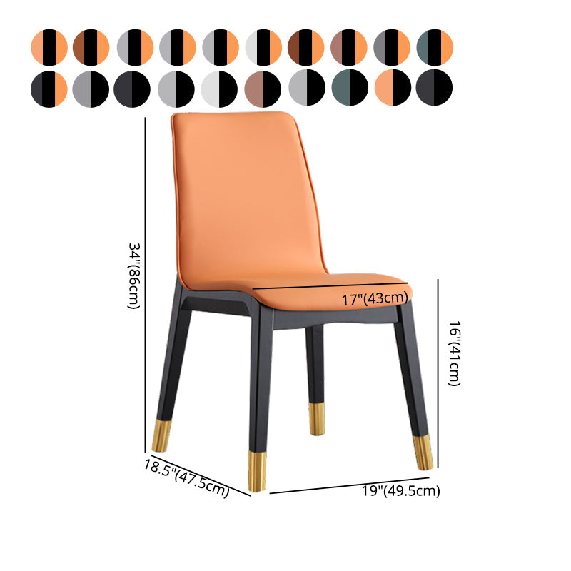 Scandinavian Indoor Side Chair Wood Upholstered Solid Back Single Dining Room Chair Clearhalo ' kitchen&dining_furn' 'Dining Chairs' 'Dining Tables & Seating' 'dining_chair' 'furn' 'furn_dining_chair' 'Furniture' 'furniture_dining_chair' 'Kitchen & Dining Furniture' 'kitchen' 4129588