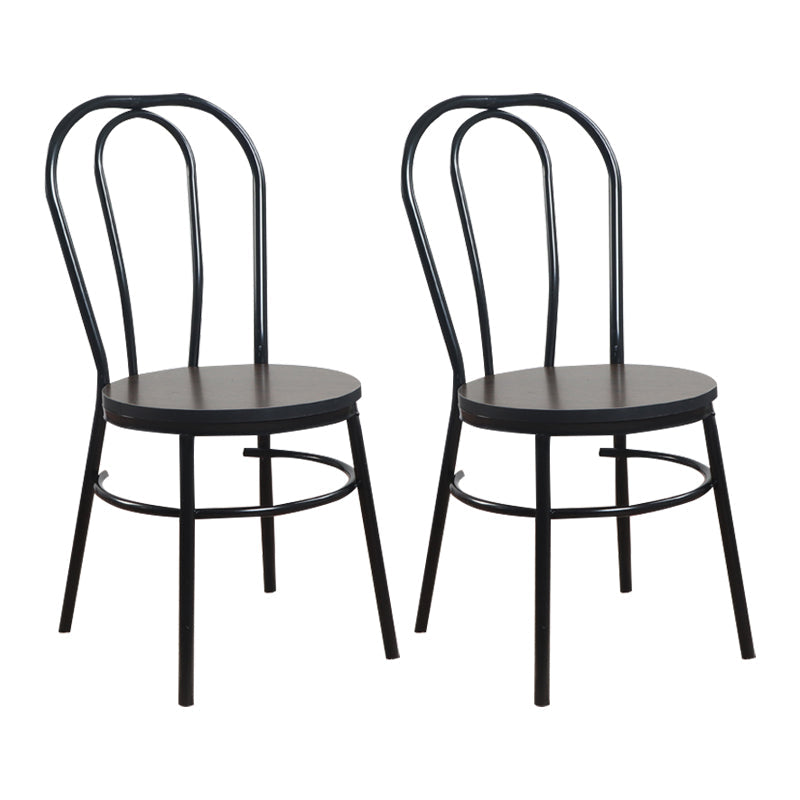 Contemporary Metal Dining Room Chairs Open Back Dining Armless Chair for Home Use Black 2 Piece Set Clearhalo ' kitchen&dining_furn' 'Dining Chairs' 'Dining Tables & Seating' 'dining_chair' 'furn' 'furn_dining_chair' 'Furniture' 'furniture_dining_chair' 'Kitchen & Dining Furniture' 'kitchen' 4129590